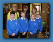 The Principal and some pupils from Harmony Primary School along with Rev Emma Rutherford and Ms Emma Fleming
